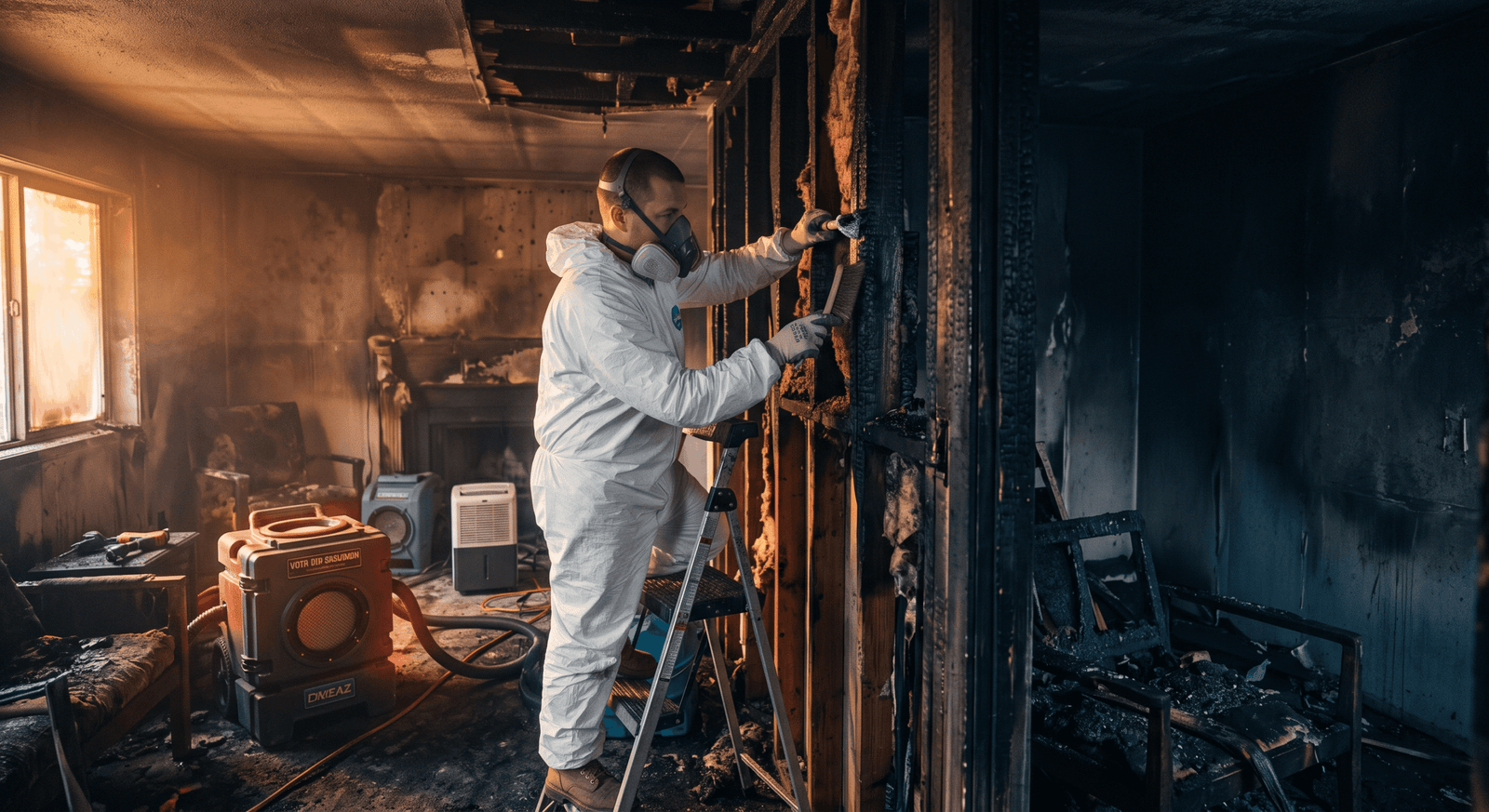 Garland fire and smoke damage restoration &mdash; emergency response crew on site